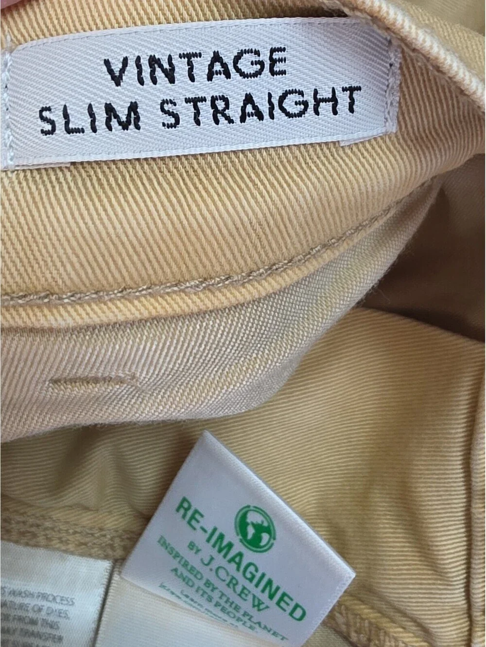 J Crew Vintage Straight Pants Women 27 Slim Stretch Golden Yellow Chino Ankle